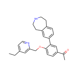 CCc1ccnc(COc2ccc(C(C)=O)cc2-c2ccc3c(c2)CCNCC3)c1 ZINC000205449203