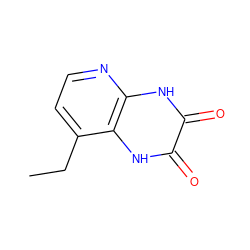 CCc1ccnc2[nH]c(=O)c(=O)[nH]c12 ZINC000307187385