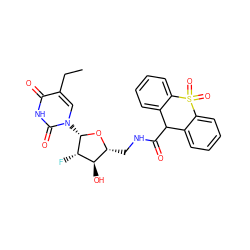 CCc1cn([C@@H]2O[C@H](CNC(=O)C3c4ccccc4S(=O)(=O)c4ccccc43)[C@@H](O)[C@@H]2F)c(=O)[nH]c1=O ZINC000029397093