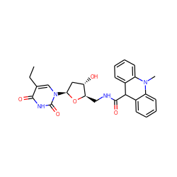 CCc1cn([C@H]2C[C@H](O)[C@@H](CNC(=O)C3c4ccccc4N(C)c4ccccc43)O2)c(=O)[nH]c1=O ZINC000029399935