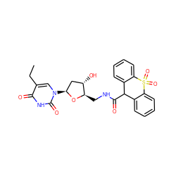 CCc1cn([C@H]2C[C@H](O)[C@@H](CNC(=O)C3c4ccccc4S(=O)(=O)c4ccccc43)O2)c(=O)[nH]c1=O ZINC000029396056