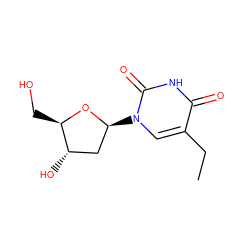 CCc1cn([C@H]2C[C@H](O)[C@@H](CO)O2)c(=O)[nH]c1=O ZINC000003956771