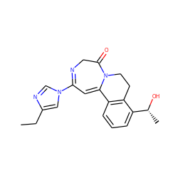 CCc1cn(C2=NCC(=O)N3CCc4c(cccc4[C@@H](C)O)C3=C2)cn1 ZINC000149079566