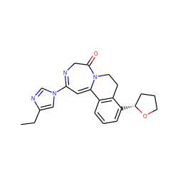 CCc1cn(C2=NCC(=O)N3CCc4c(cccc4[C@@H]4CCCO4)C3=C2)cn1 ZINC000148951649