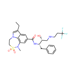 CCc1cn2c3c(cc(C(=O)N[C@@H](Cc4ccccc4)[C@H](O)CNCCC(F)(F)F)cc13)N(C)S(=O)(=O)CC2 ZINC000043123453