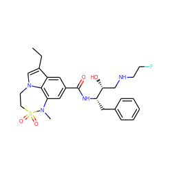 CCc1cn2c3c(cc(C(=O)N[C@@H](Cc4ccccc4)[C@H](O)CNCCF)cc13)N(C)S(=O)(=O)CC2 ZINC000043020517