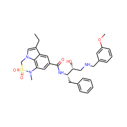 CCc1cn2c3c(cc(C(=O)N[C@@H](Cc4ccccc4)[C@H](O)CNCc4cccc(OC)c4)cc13)N(C)S(=O)(=O)C2 ZINC000042921776