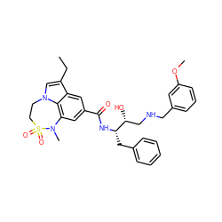 CCc1cn2c3c(cc(C(=O)N[C@@H](Cc4ccccc4)[C@H](O)CNCc4cccc(OC)c4)cc13)N(C)S(=O)(=O)CC2 ZINC000038998652