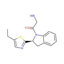 CCc1cnc([C@@H]2Cc3ccccc3N2C(=O)CN)s1 ZINC000013588049