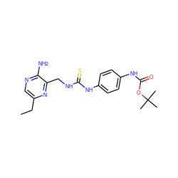 CCc1cnc(N)c(CNC(=S)Nc2ccc(NC(=O)OC(C)(C)C)cc2)n1 ZINC000071295807