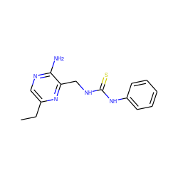 CCc1cnc(N)c(CNC(=S)Nc2ccccc2)n1 ZINC000071281877