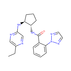 CCc1cnc(N[C@H]2CCC[C@@H]2NC(=O)c2ccccc2-n2nccn2)cn1 ZINC001772638875