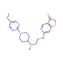 CCc1cnc(N2CCC([C@@H](C)CCNc3cc4c(cn3)C(=O)CO4)CC2)nc1 ZINC000207694350