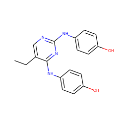 CCc1cnc(Nc2ccc(O)cc2)nc1Nc1ccc(O)cc1 ZINC000040421888