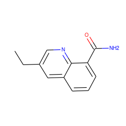 CCc1cnc2c(C(N)=O)cccc2c1 ZINC000040847428