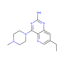 CCc1cnc2c(N3CCN(C)CC3)nc(N)nc2c1 ZINC000096906176