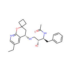 CCc1cnc2c(c1)[C@@H](NC[C@@H](O)[C@H](Cc1ccccc1)NC(C)=O)CC1(CCC1)O2 ZINC000095571742