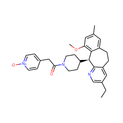 CCc1cnc2c(c1)CCc1cc(C)cc(OC)c1[C@@H]2C1CCN(C(=O)Cc2cc[n+]([O-])cc2)CC1 ZINC000029546893