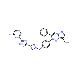 CCc1cnn2cc(-c3ccccc3)c(-c3ccc(CN4CC(c5n[nH]c(-c6cccc(C)n6)n5)C4)cc3)nc12 ZINC000166990161