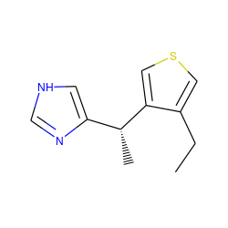 CCc1cscc1[C@H](C)c1c[nH]cn1 ZINC000000022742