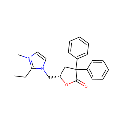 CCc1n(C[C@@H]2CC(c3ccccc3)(c3ccccc3)C(=O)O2)cc[n+]1C ZINC000013651150