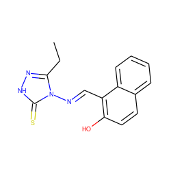 CCc1n[nH]c(=S)n1/N=C/c1c(O)ccc2ccccc12 ZINC000005686828