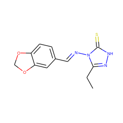 CCc1n[nH]c(=S)n1/N=C/c1ccc2c(c1)OCO2 ZINC000006497112