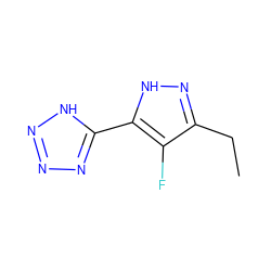 CCc1n[nH]c(-c2nnn[nH]2)c1F ZINC000028824292