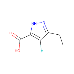 CCc1n[nH]c(C(=O)O)c1F ZINC000028824281