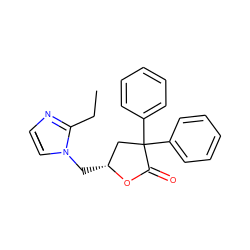 CCc1nc#cn1C[C@@H]1CC(c2ccccc2)(c2ccccc2)C(=O)O1 ZINC000027518325