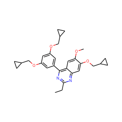 CCc1nc(-c2cc(OCC3CC3)cc(OCC3CC3)c2)c2cc(OC)c(OCC3CC3)cc2n1 ZINC000026741764