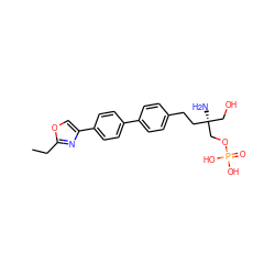 CCc1nc(-c2ccc(-c3ccc(CC[C@@](N)(CO)COP(=O)(O)O)cc3)cc2)co1 ZINC000653723609