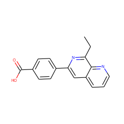 CCc1nc(-c2ccc(C(=O)O)cc2)cc2cccnc12 ZINC000095574278