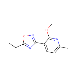 CCc1nc(-c2ccc(C)nc2OC)no1 ZINC000000498640