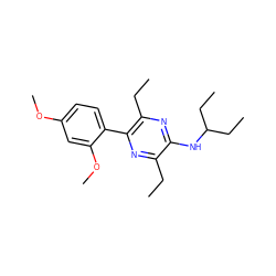 CCc1nc(-c2ccc(OC)cc2OC)c(CC)nc1NC(CC)CC ZINC000072177945