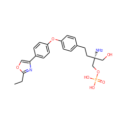 CCc1nc(-c2ccc(Oc3ccc(CC[C@@](N)(CO)COP(=O)(O)O)cc3)cc2)co1 ZINC000103301137