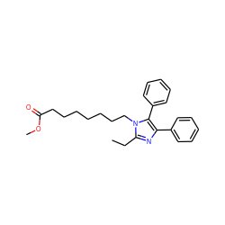 CCc1nc(-c2ccccc2)c(-c2ccccc2)n1CCCCCCCC(=O)OC ZINC000028821617