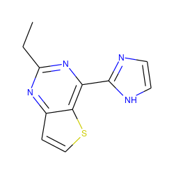 CCc1nc(-c2ncc[nH]2)c2sccc2n1 ZINC000029048158