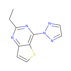 CCc1nc(-n2nccn2)c2sccc2n1 ZINC000029048160