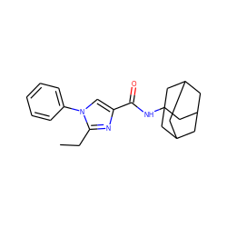 CCc1nc(C(=O)NC23CC4CC(CC(C4)C2)C3)cn1-c1ccccc1 ZINC000045387510