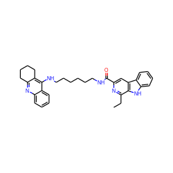 CCc1nc(C(=O)NCCCCCCNc2c3c(nc4ccccc24)CCCC3)cc2c1[nH]c1ccccc12 ZINC000299839005