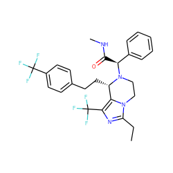 CCc1nc(C(F)(F)F)c2n1CCN([C@@H](C(=O)NC)c1ccccc1)[C@H]2CCc1ccc(C(F)(F)F)cc1 ZINC000095604140