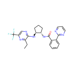 CCc1nc(C(F)(F)F)cnc1N[C@H]1CCC[C@@H]1NC(=O)c1ccccc1-c1ncccn1 ZINC001772632820