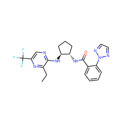 CCc1nc(C(F)(F)F)cnc1N[C@H]1CCC[C@@H]1NC(=O)c1ccccc1-n1nccn1 ZINC001772635428