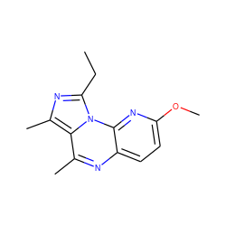 CCc1nc(C)c2c(C)nc3ccc(OC)nc3n12 ZINC000049110260