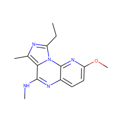 CCc1nc(C)c2c(NC)nc3ccc(OC)nc3n12 ZINC000049053209