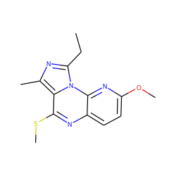 CCc1nc(C)c2c(SC)nc3ccc(OC)nc3n12 ZINC000049109897