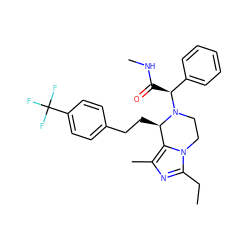 CCc1nc(C)c2n1CCN([C@@H](C(=O)NC)c1ccccc1)[C@@H]2CCc1ccc(C(F)(F)F)cc1 ZINC000095605789