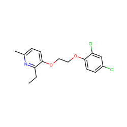 CCc1nc(C)ccc1OCCOc1ccc(Cl)cc1Cl ZINC000082158033