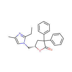 CCc1nc(C)cn1C[C@@H]1CC(c2ccccc2)(c2ccccc2)C(=O)O1 ZINC000013651140